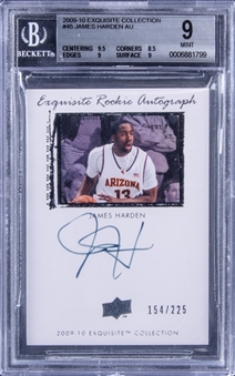 2009/10 UD "Exquisite Collection" #45 James Harden Signed Rookie Card (#154/225) - BGS MINT 9/BGS 10